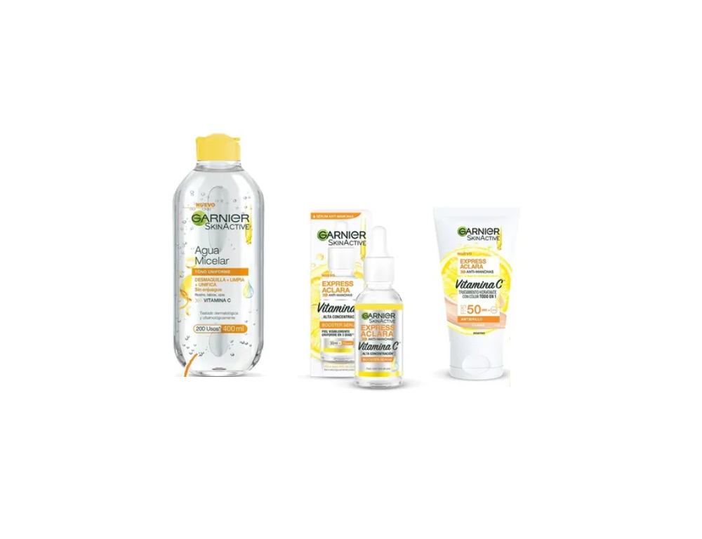 Foto 2 pulgar | Kit Garnier Express Aclara; Serum All In1 Claro Agua Micelar