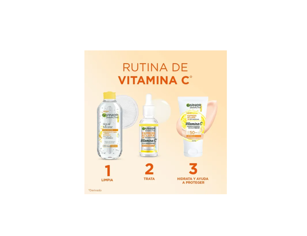 Foto 3 pulgar | Kit Garnier Express Aclara; Serum All In1 Claro Agua Micelar