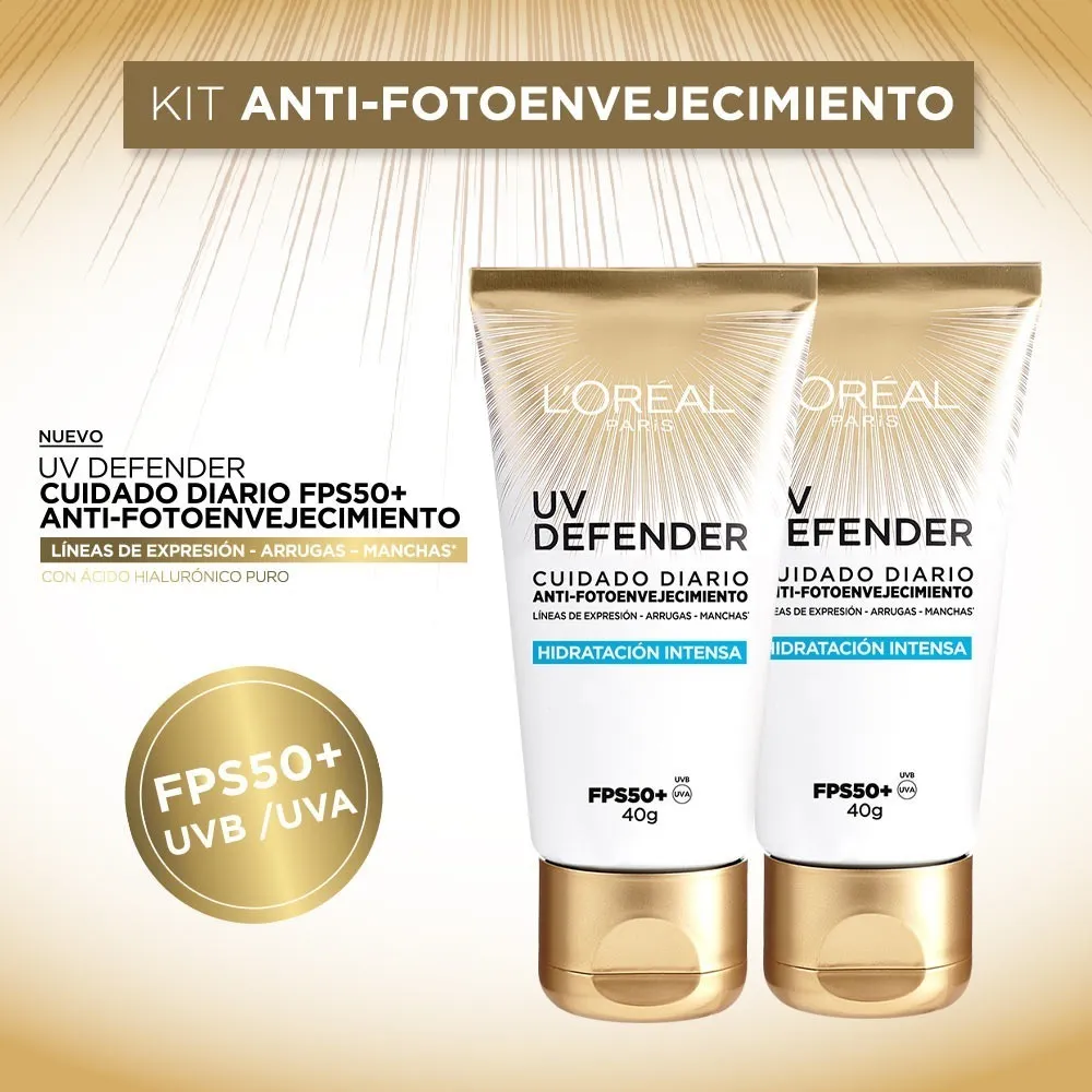 Foto 2 | Kit Loreal 2 pack Crema Facial Protectora Hidratación Intensa