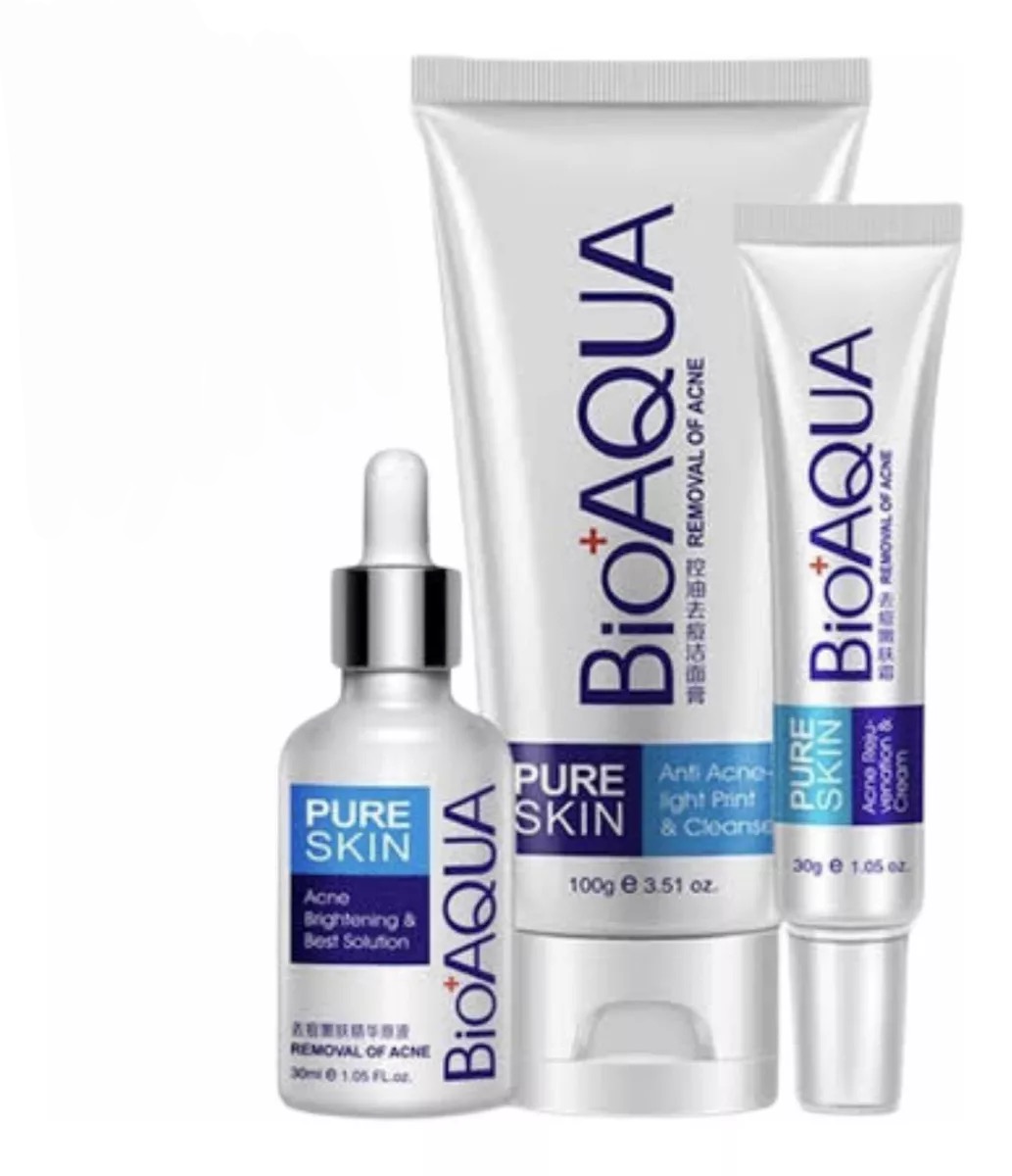 Foto 2 pulgar | Set De 3 Pure Skin Bioaqua Retira Acne Espinillas Grasa