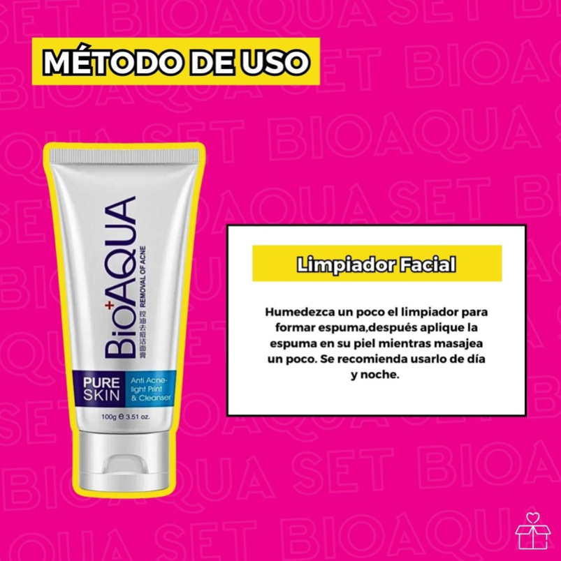 Foto 6 pulgar | Set De 3 Pure Skin Bioaqua Retira Acne Espinillas Grasa