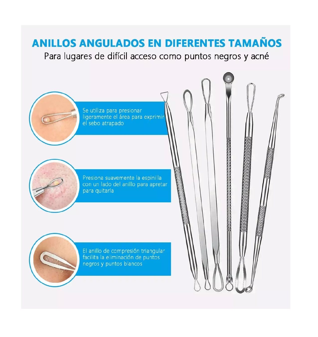 Foto 5 pulgar | Extractor de Acné Belug/Barros/Espinillas/Puntos Negros Kit 24pcs