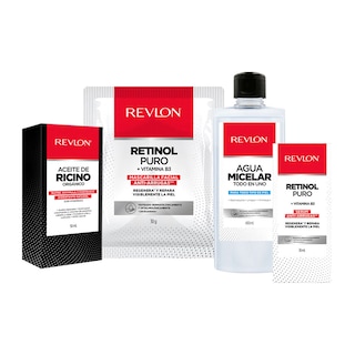Foto 2 | Aceite de Ricino + Agua Micelar + Mascarilla Facial + Suero de Retinol Puro Revlon