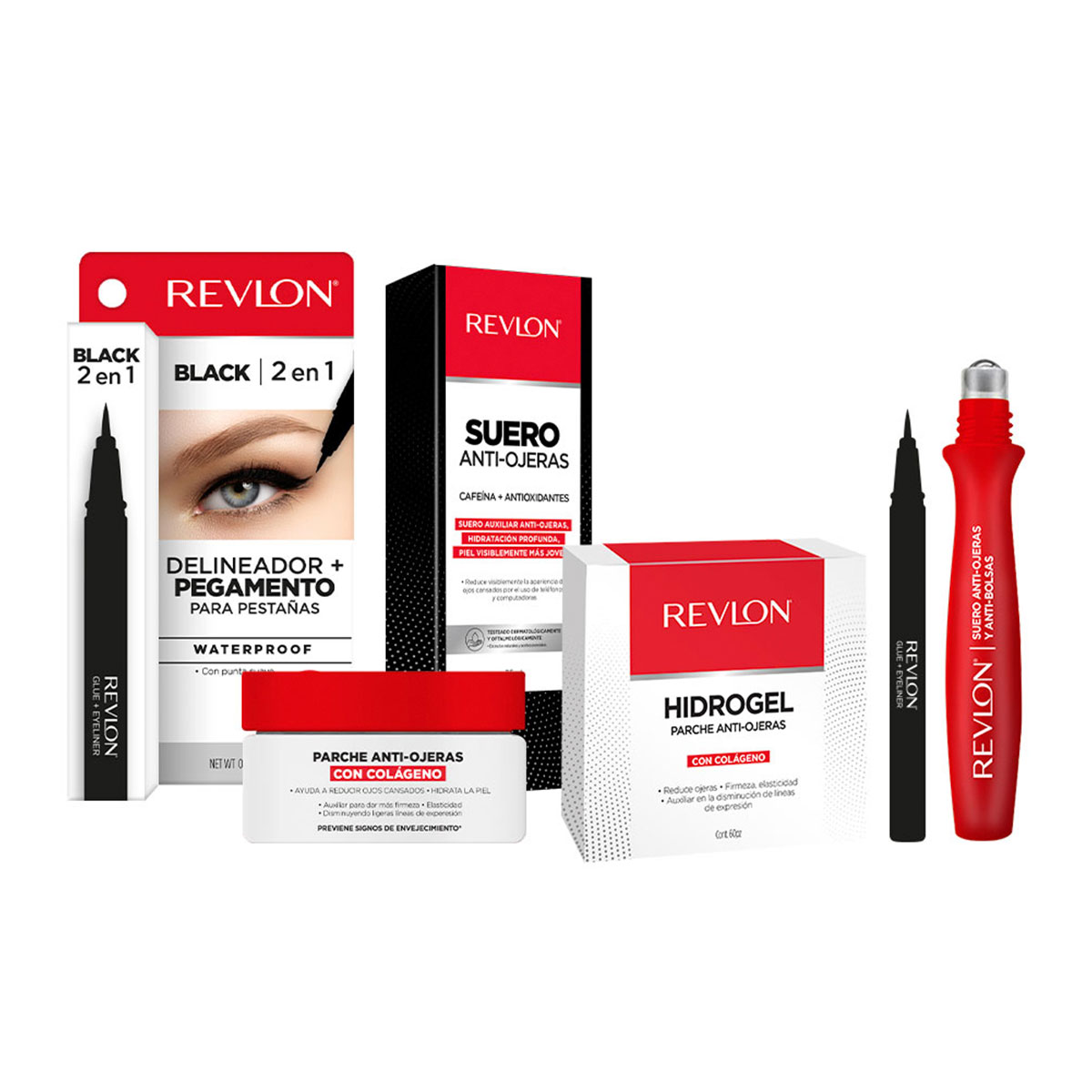 Foto 4 pulgar | Delineador de Ojos Revlon con Pegamento Negro Parche Antiojeras de Colágeno y Roll-On Antiojeras