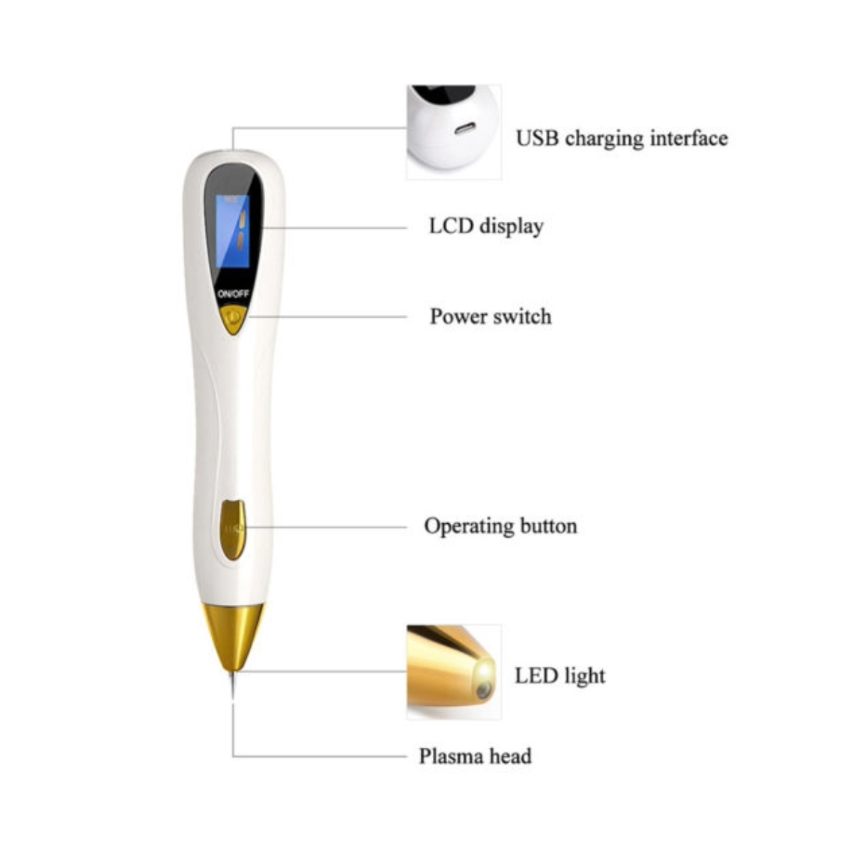 Foto 5 pulgar | Pluma de Plasma Mole Electrocauterio Clinicparts con 30 Puntas y Foco LED