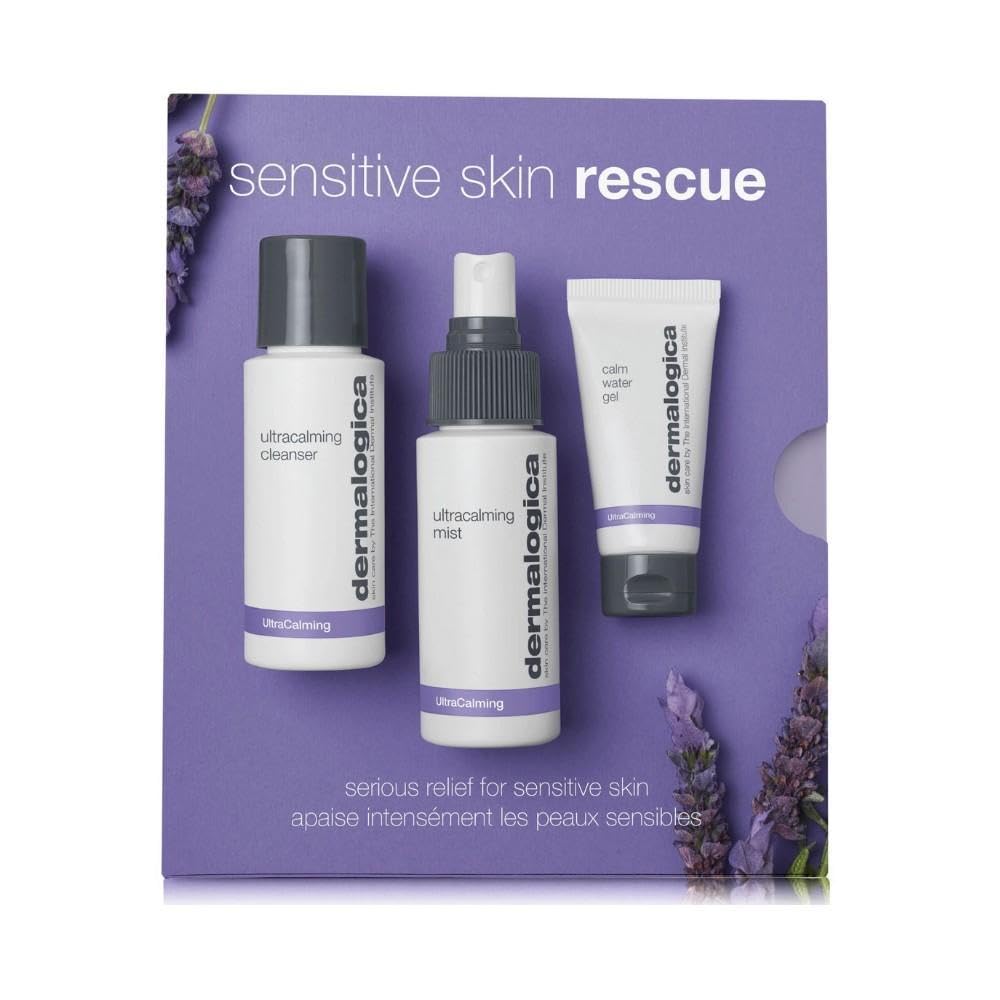 Set De Cuidado De La Piel Dermalogica Sensitive Skin Rescue Con Limpiador Facial - Venta Internacional.