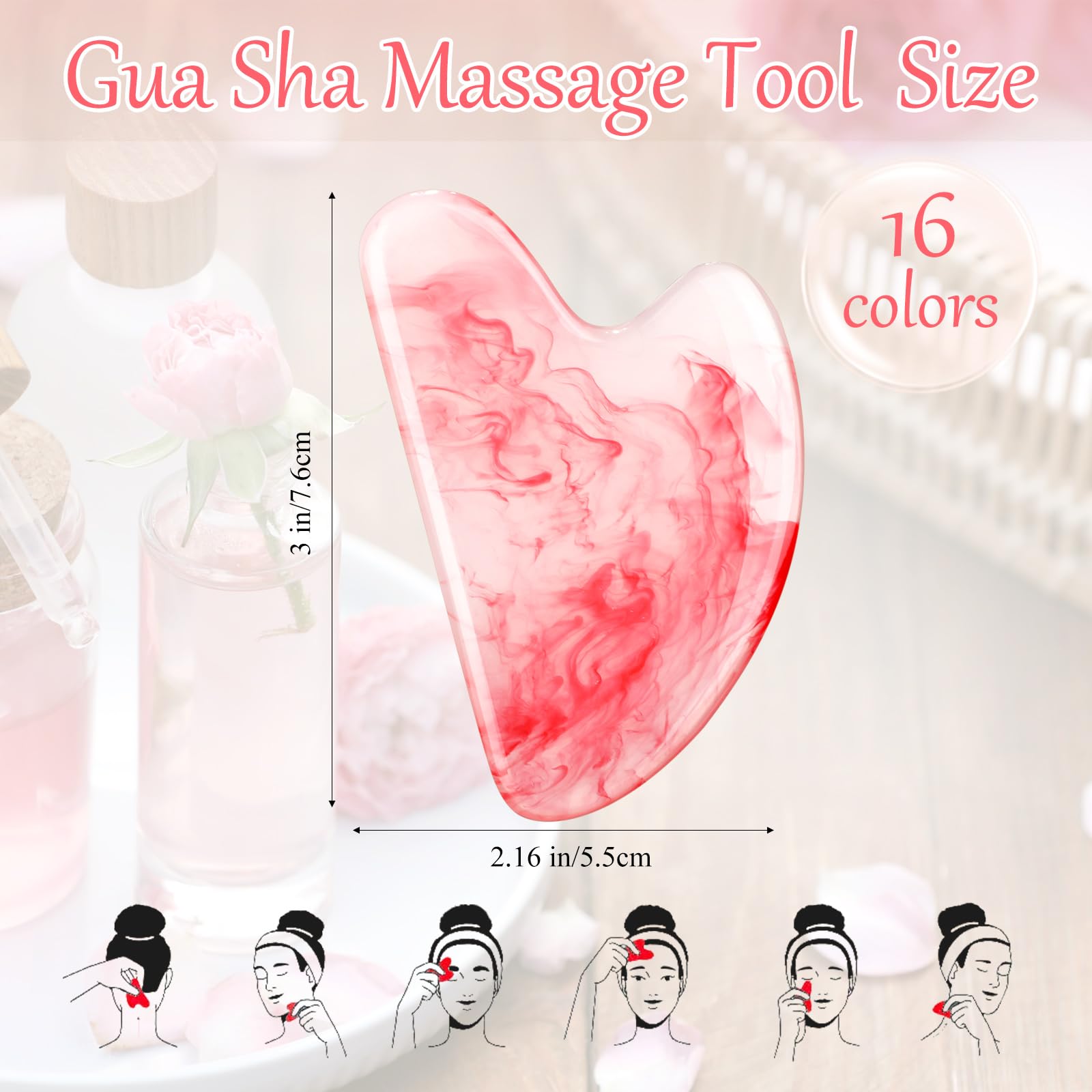 Foto 3 pulgar | Herramientas Faciales Gua Sha Sherr, 16 Unidades, Para Masaje Facial, Resina - Venta Internacional.