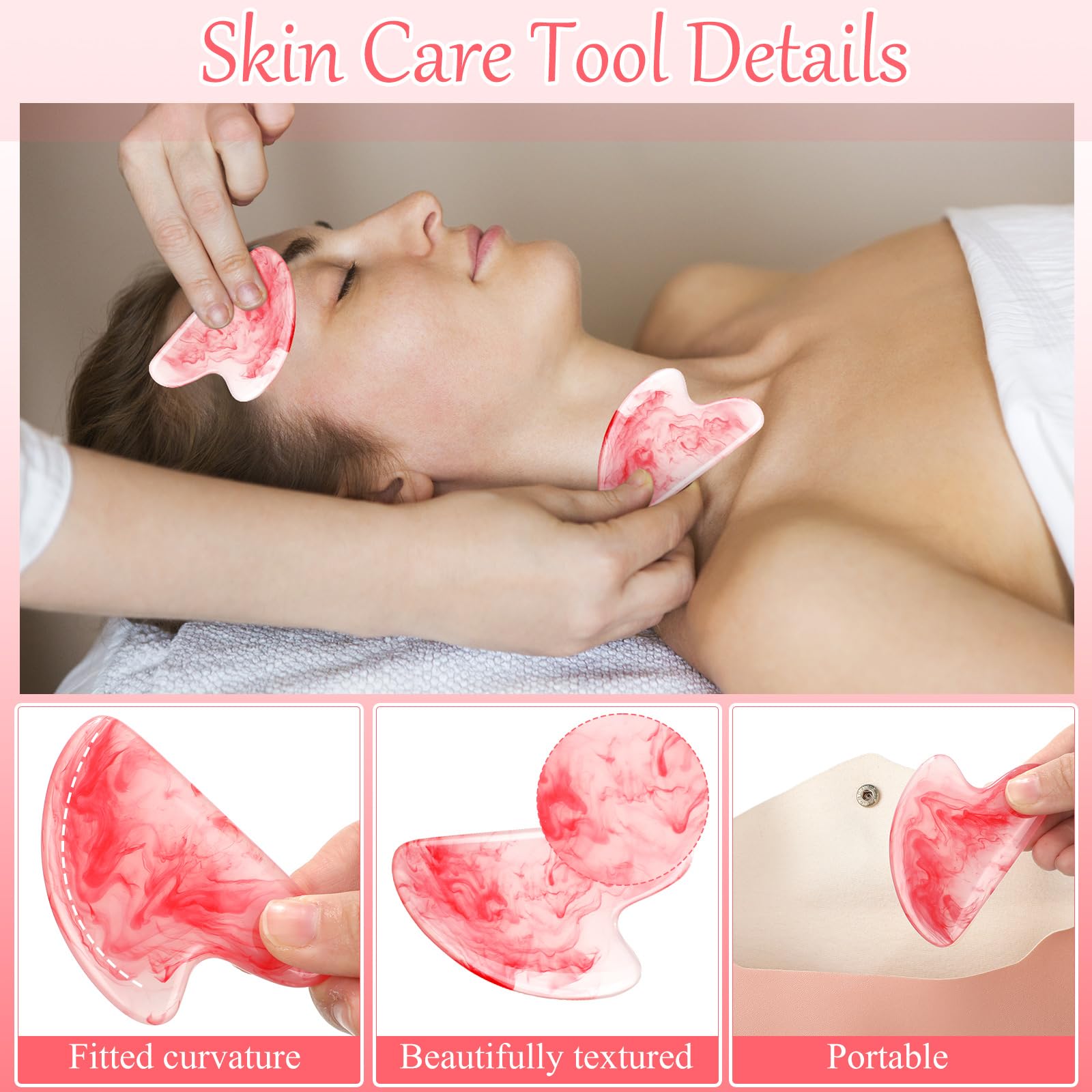 Foto 4 pulgar | Herramientas Faciales Gua Sha Sherr, 16 Unidades, Para Masaje Facial, Resina - Venta Internacional.