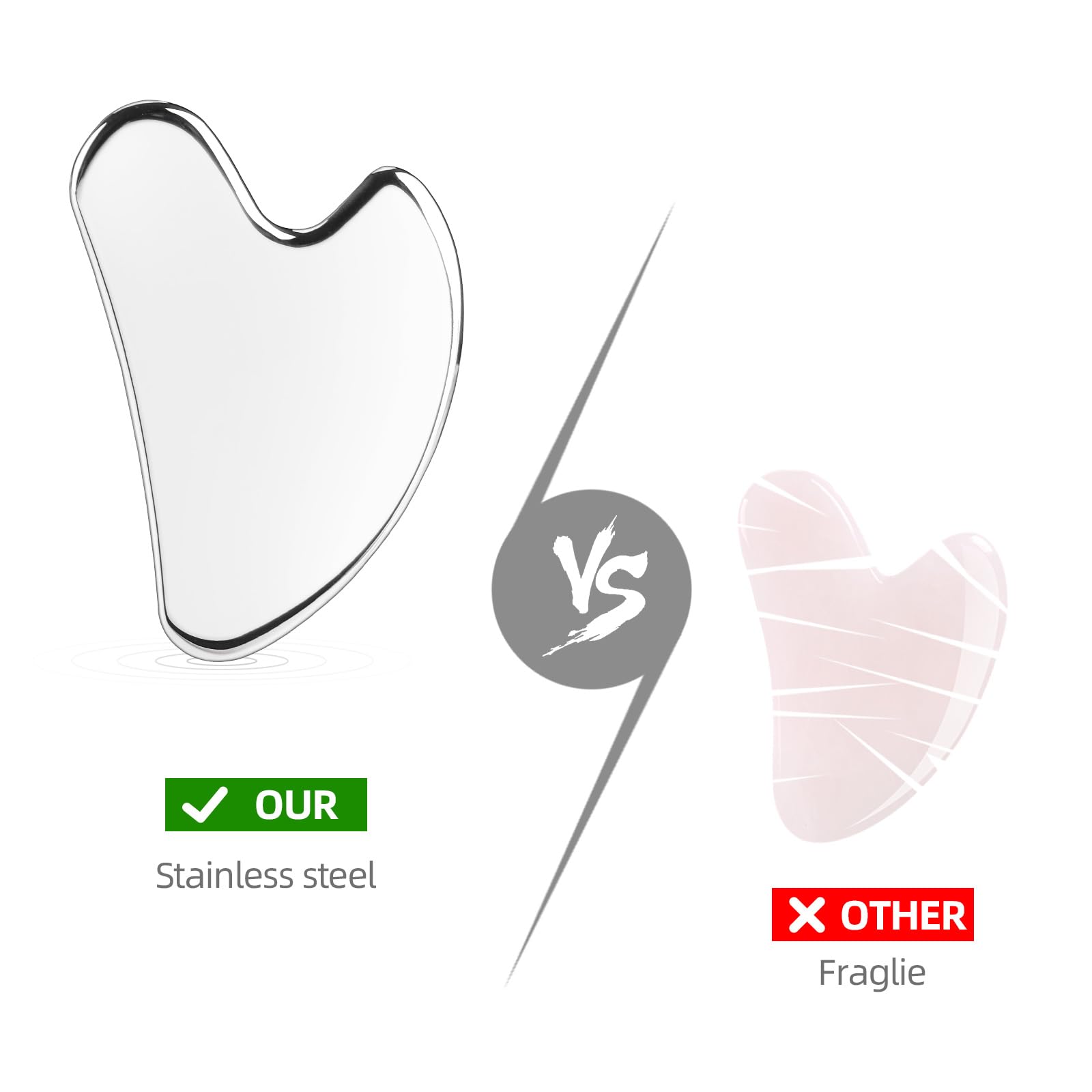 Foto 5 pulgar | Herramientas Faciales Gua Sha Btyms De Acero Inoxidable En Forma De Corazón - Venta Internacional.