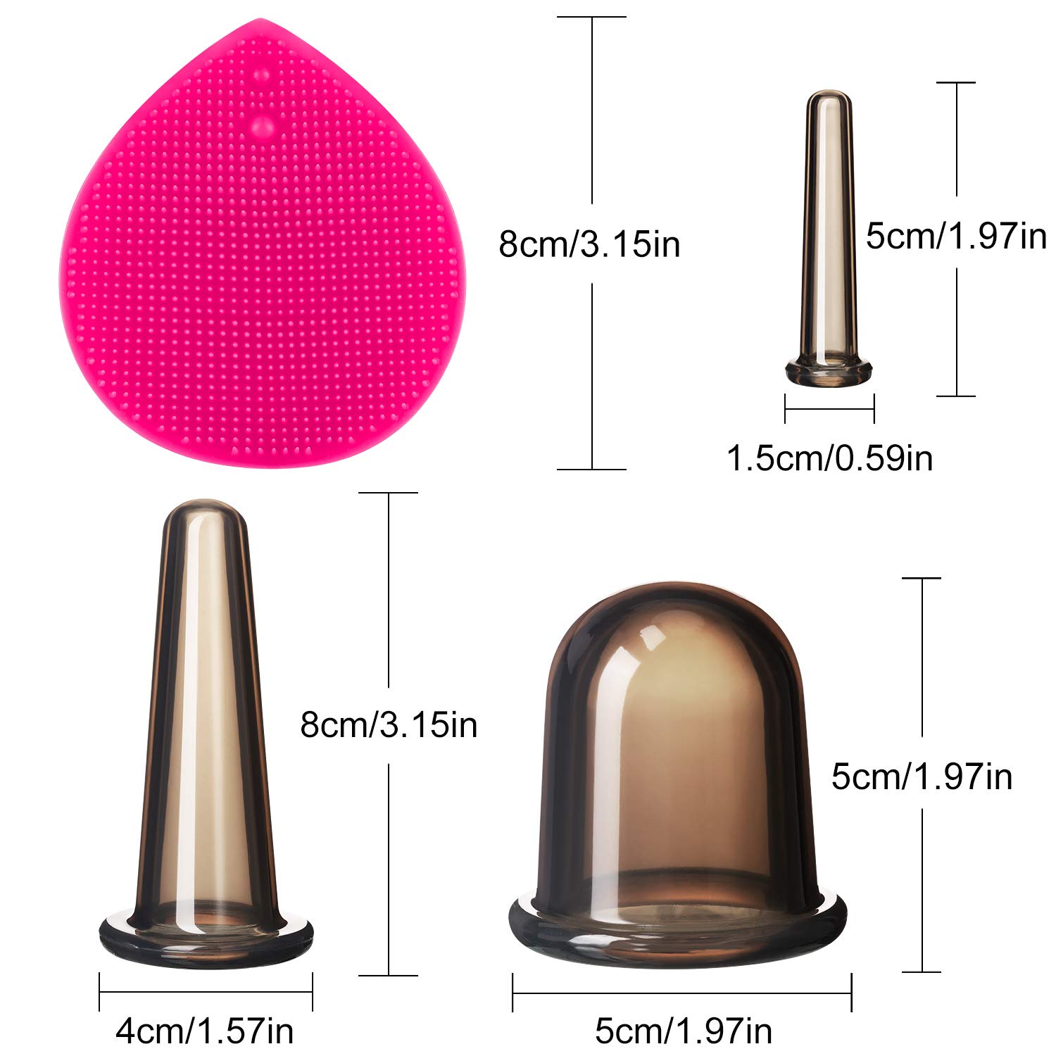Foto 3 pulgar | Set De Ventosas Faciales Bbto Set De Ventosas Con Cepillo Exfoliante - Venta Internacional.