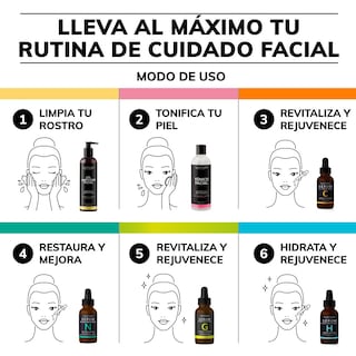 Foto 7 | Kit Serum Vitamina C + Suero Acido Hialuronico + Suero Ácido Glicólico + Serum Niacinamida Skin Care Hidratant
