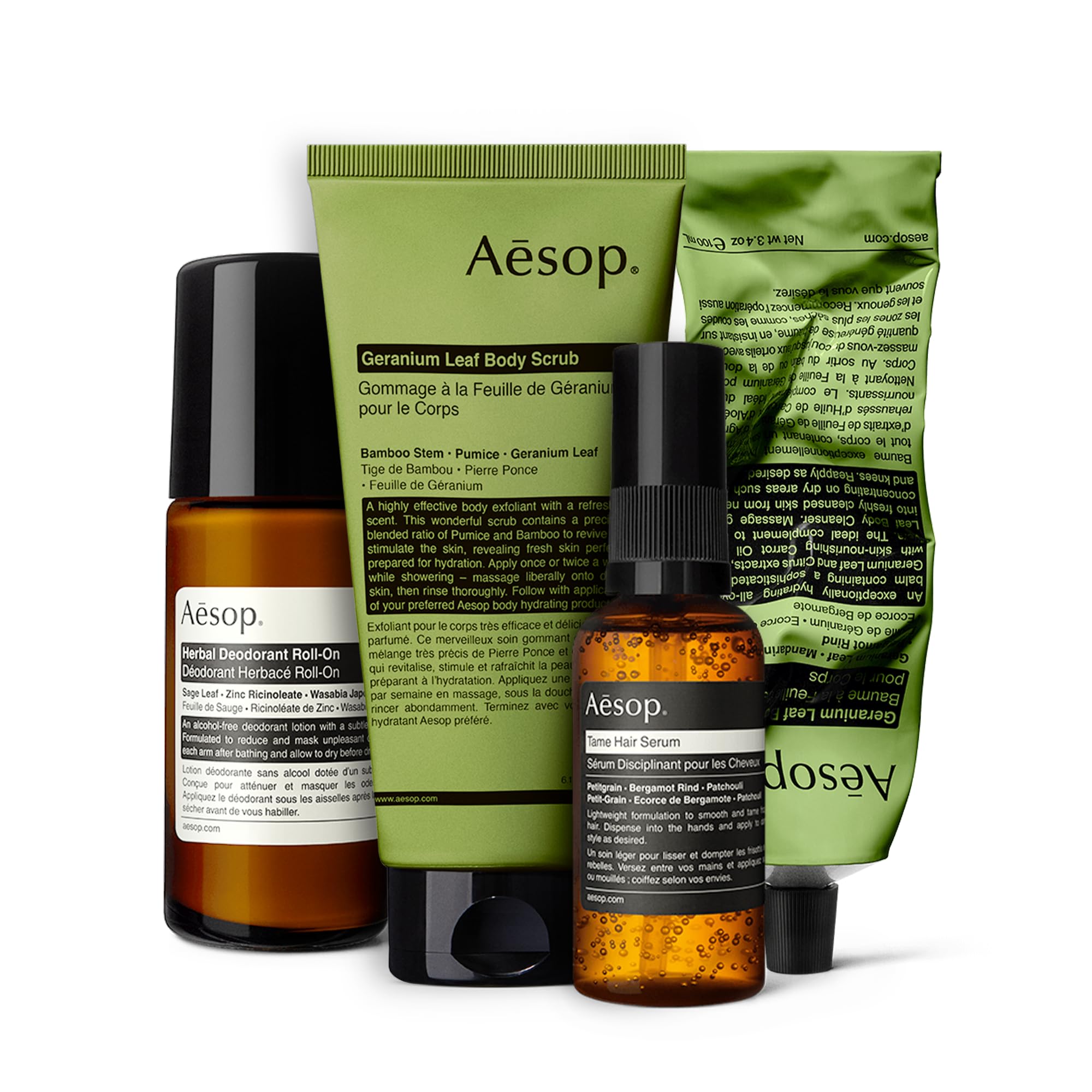 Kit Essentials Para El Cuidado Corporal Aesop, Hoja De Geranio Con Bálsamo, 100 Ml - Venta Internacional.