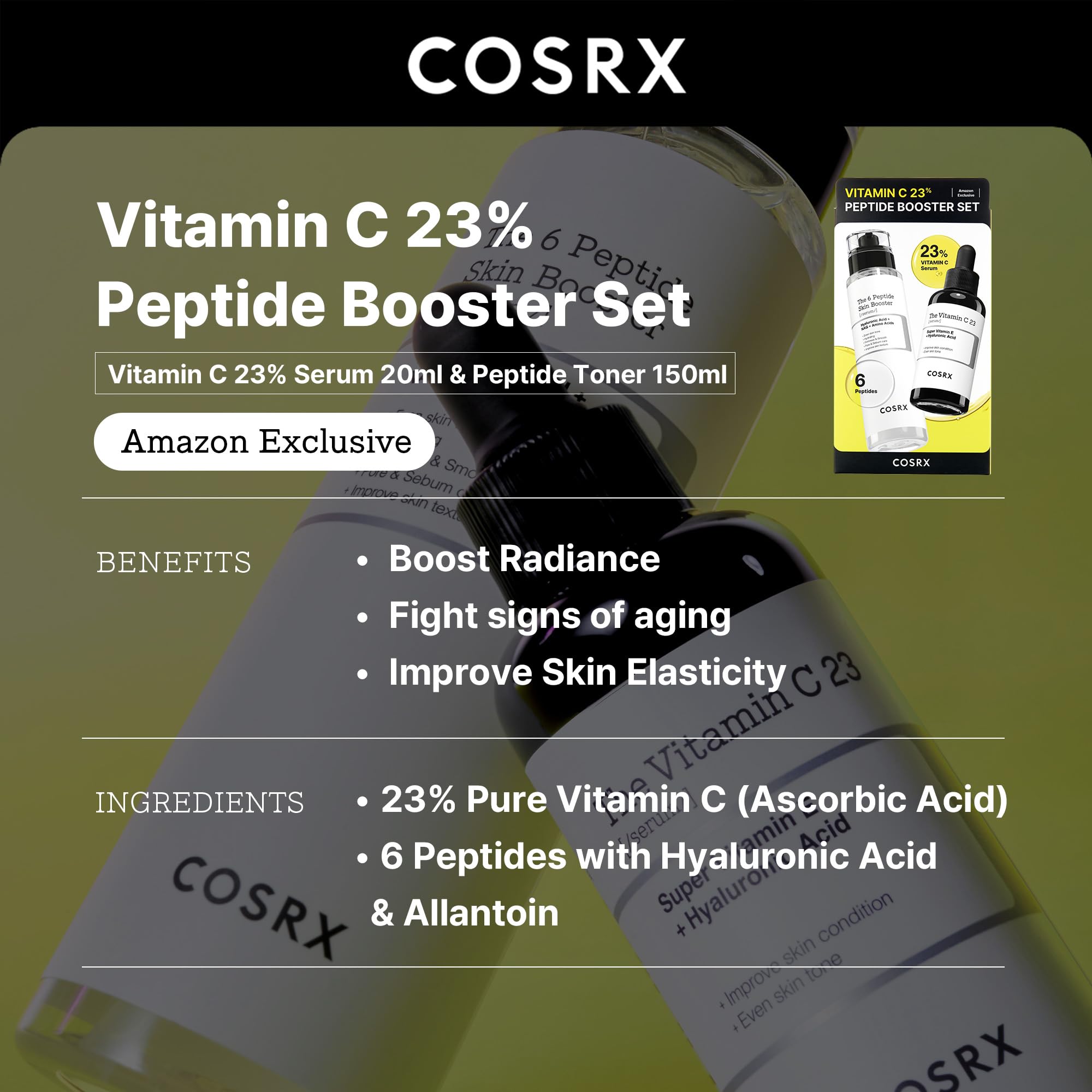 Foto 3 pulgar | Set Para El Cuidado De La Piel Cosrx, Sérum Potenciador De Péptidos Con Vitamina C Al 23% - Venta Internacional.