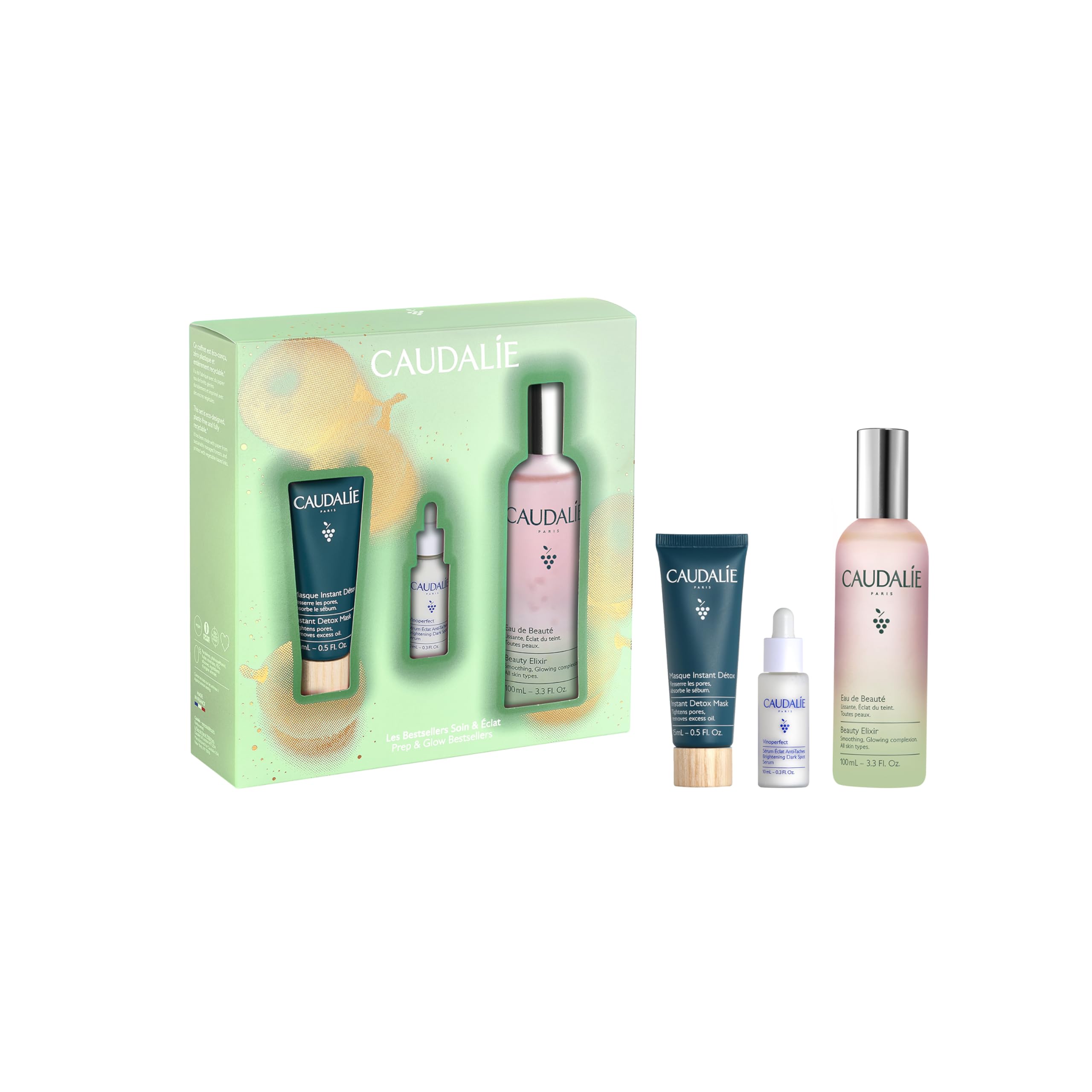 Foto 2 pulgar | Set De Cuidado De La Piel Caudalie Valentine's Day Prep & Glow Con Elixir - Venta Internacional.