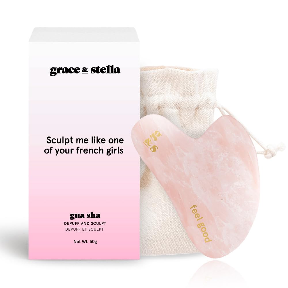 Herramienta De Masaje Gua Sha Grace & Stella Rose Quartz - Venta Internacional.