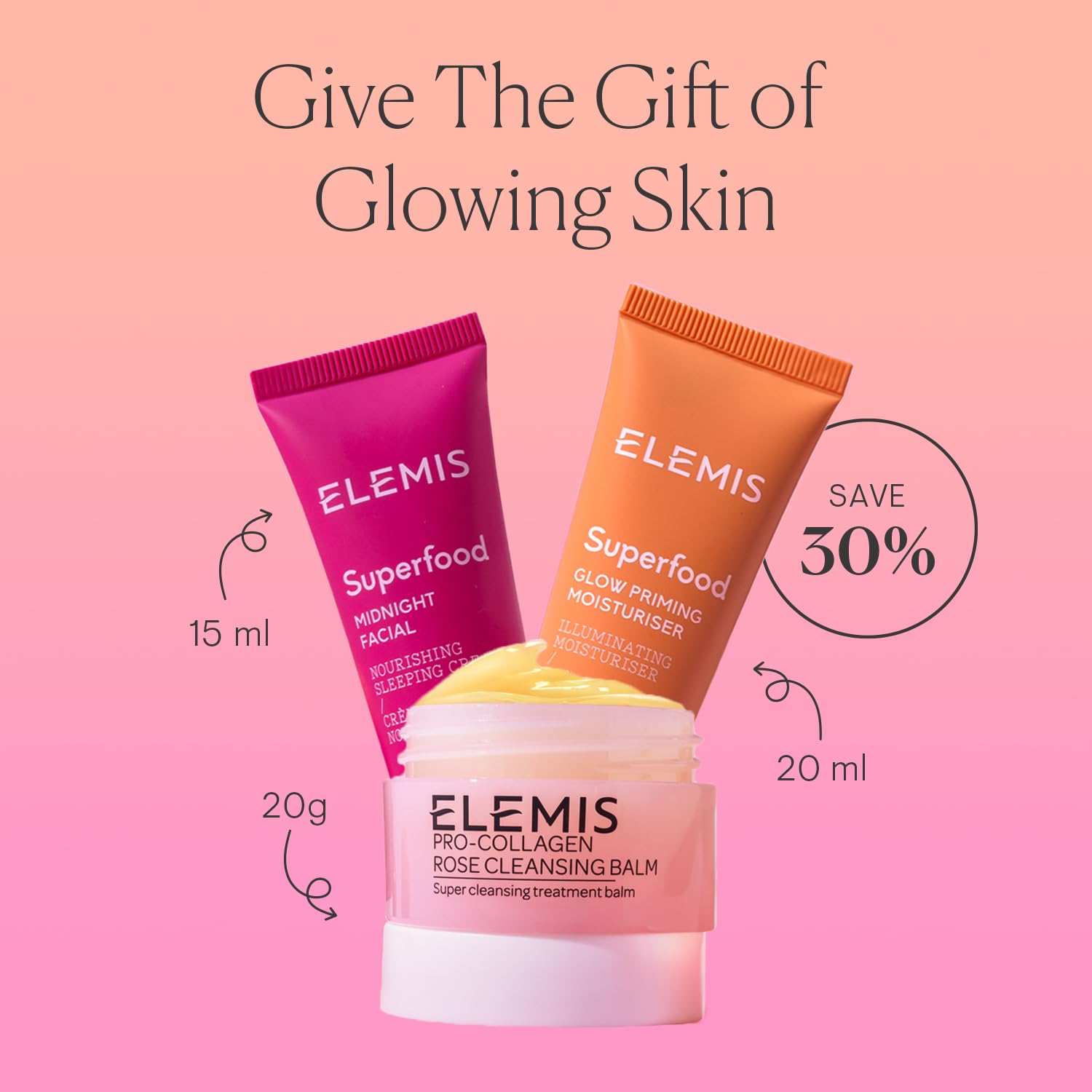 Foto 4 pulgar | Kit De Cuidado De La Piel Elemis Way To Glow Con Bálsamo Limpiador E Hidratante - Venta Internacional.