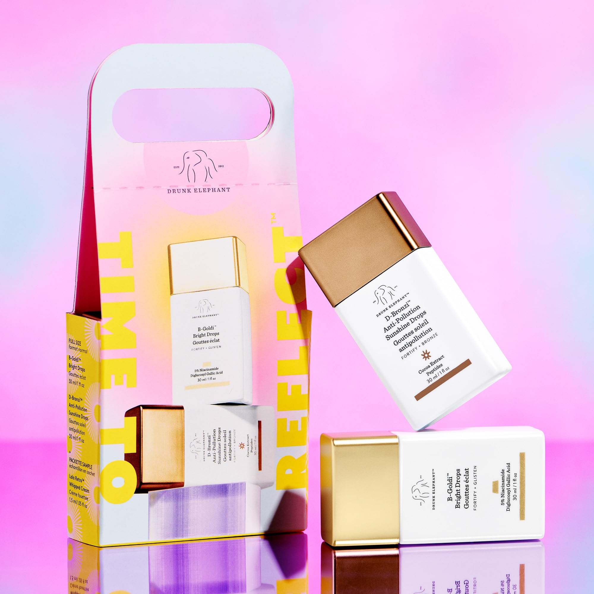 Foto 3 | Kit Skincare Drunk Elephant Time To Reflect Con B-goldi Y D-bronzi, 30 Ml - Venta Internacional.