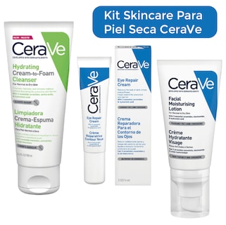 Foto 1 | Kit Cuidado Facial Cerave Para Piel Seca: Limpieza, Hidratación Y Reparación – Piel Saludable, Suave Y Libre D