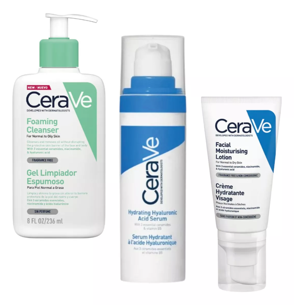 Foto 2 pulgar | Kit Cerave Facial Hidratante Y Limpiador - Control De Brillo Y Humedad, Con Ácido Hialurónico