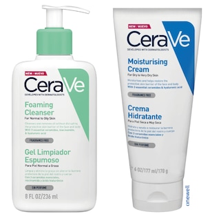 Foto 1 | Kit Hidratante Y Limpiador Diario Facial Cerave : Gel Limpiador Espumoso Y Crema Hidratante 24 Horas Con Ácido