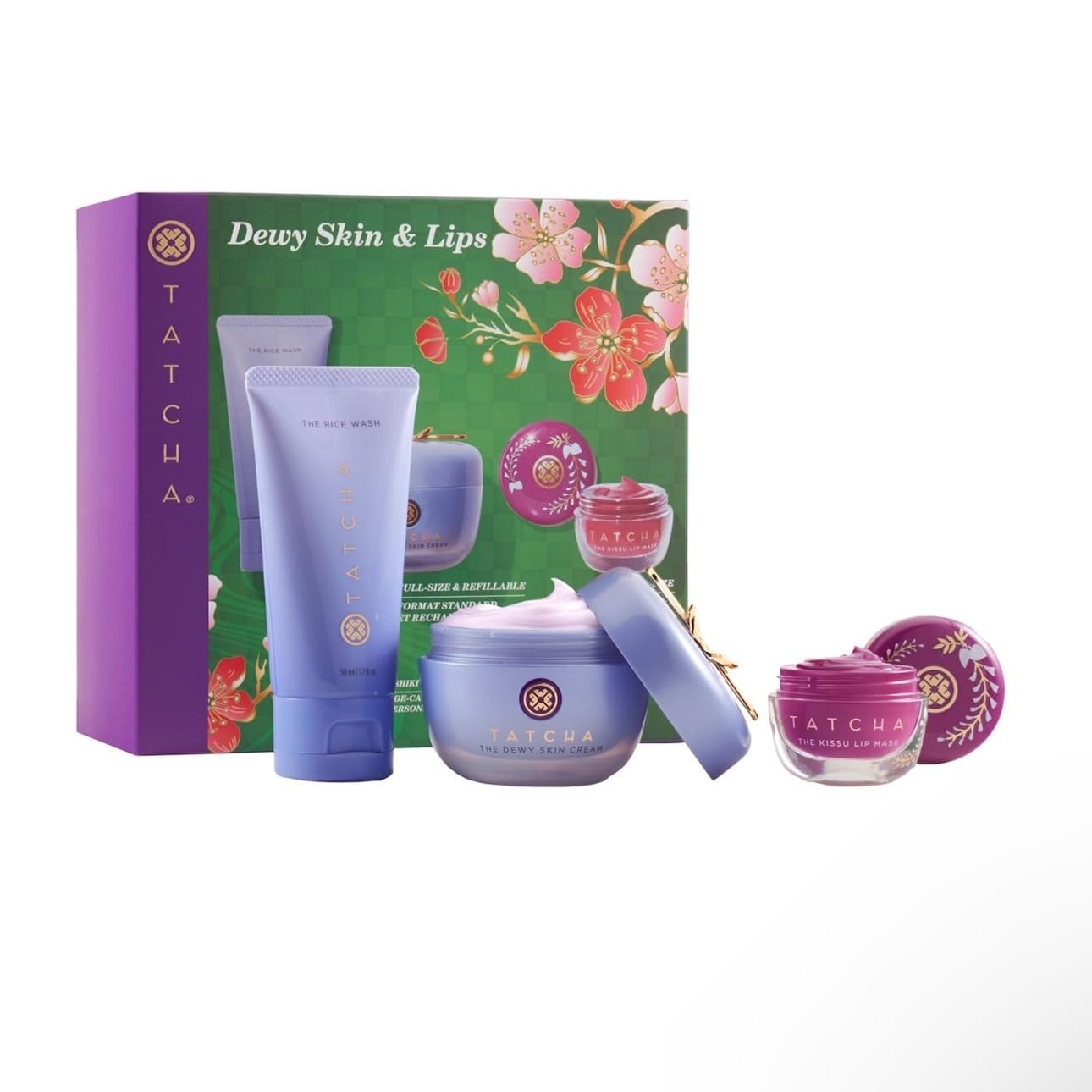 Foto 2 pulgar | Set De Cuidado De La Piel Tatcha Dewy Skin & Lips Con Jabón Y Crema De Arroz - Venta Internacional.