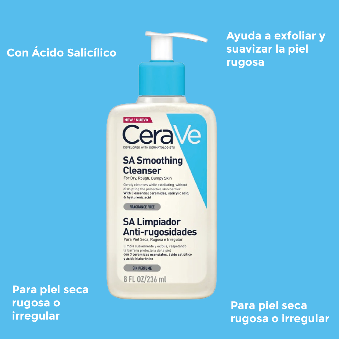 Foto 3 pulgar | Kit Cerave Anti-rugosidades: Limpiador Y Crema Alisadora Con Ácido Salicílico Y Ceramidas