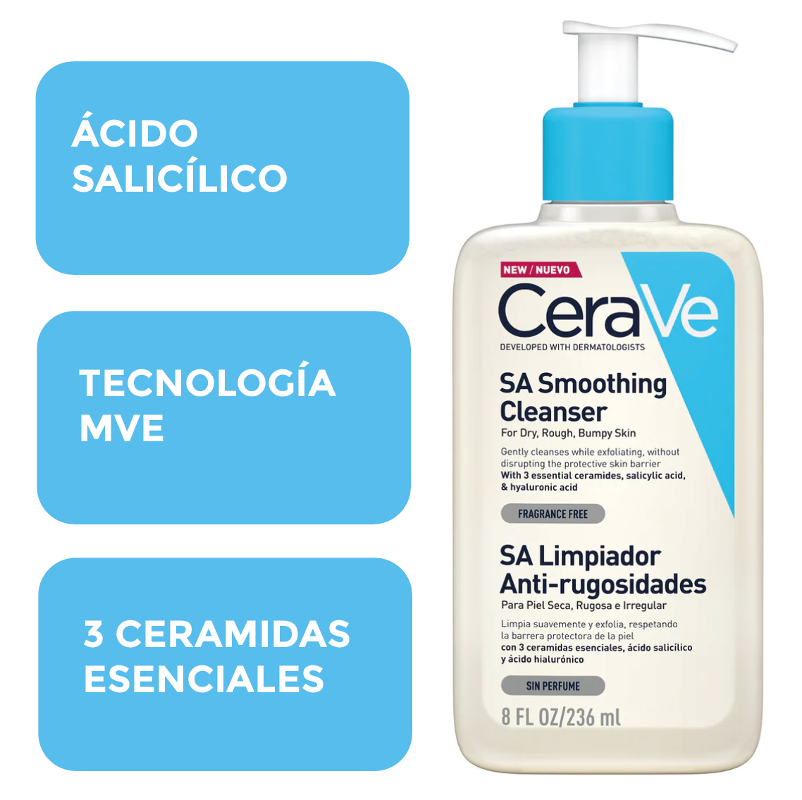 Foto 5 pulgar | Kit Cerave Anti-rugosidades: Limpiador Y Crema Alisadora Con Ácido Salicílico Y Ceramidas