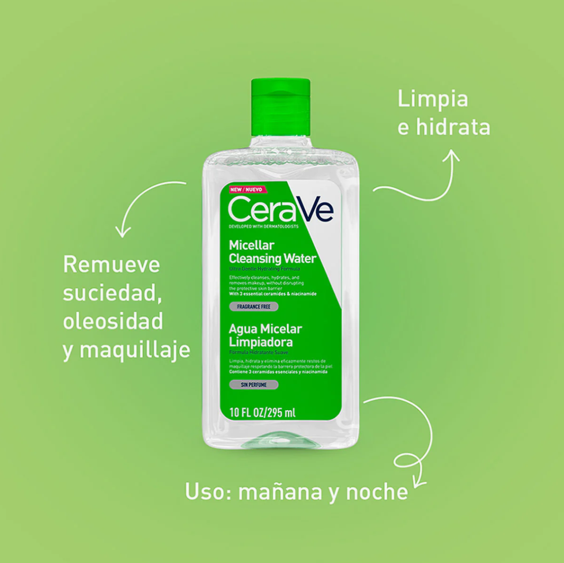 Foto 3 | Kit Cuidado Facial Cerave Para Piel Grasa: Agua Micelar, Hidratante Ligera Y Contorno De Ojos