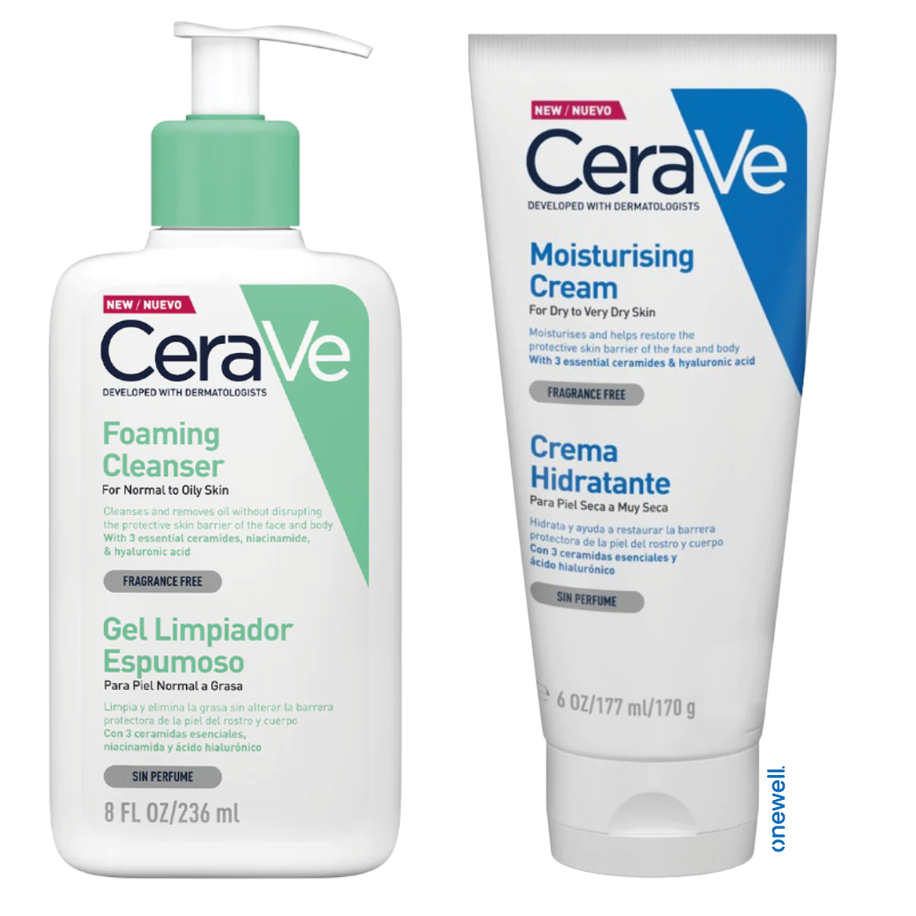 Foto 2 pulgar | Kit Skincare Cerave: Limpiador Espumoso 236ml Y Crema Hidratante 170ml Para Piel Normal Y Grasa
