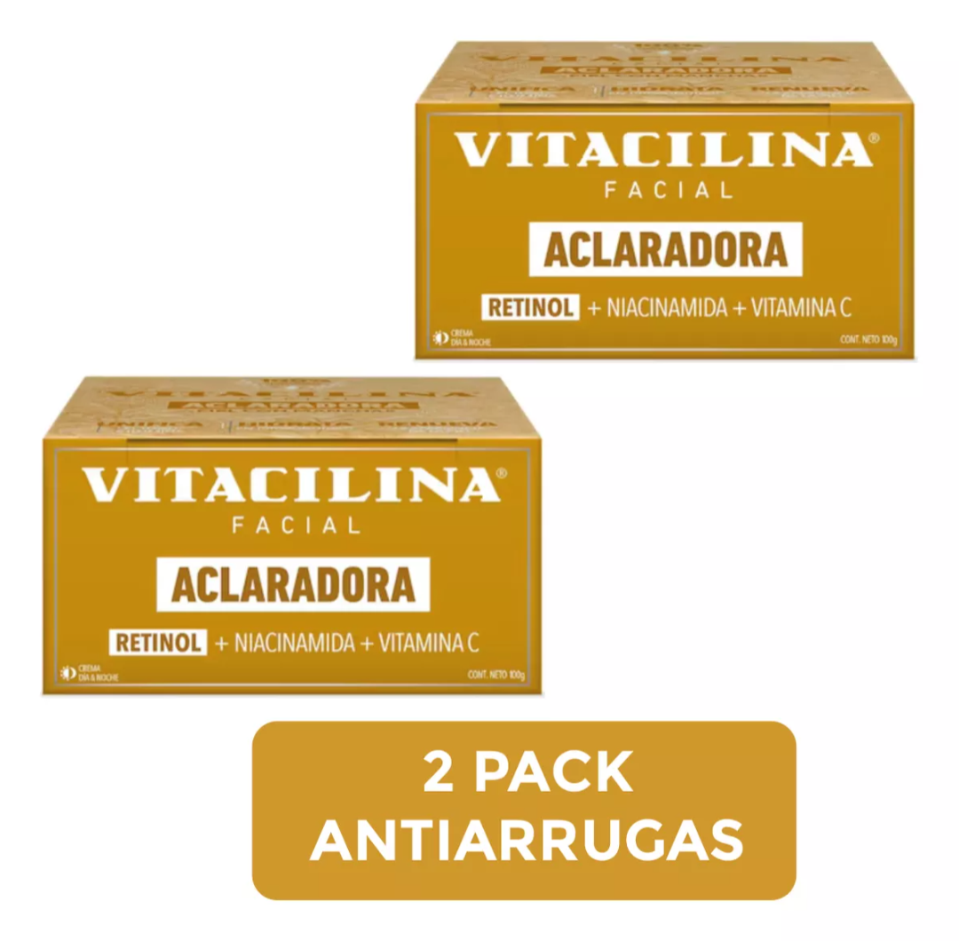 Foto 1 | 2 Pack Vitacilina Facial Aclarante Con Retinol, Niacinamida Y Vitamina C | Hidratación Y Luminosidad