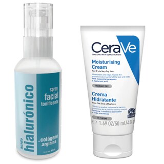 Foto 1 | Kit Anti-edad Cerave Crema Hidratante 50ml Y Spray Ácido Hialurónico, Colágeno Y Arginina Para Hidratación