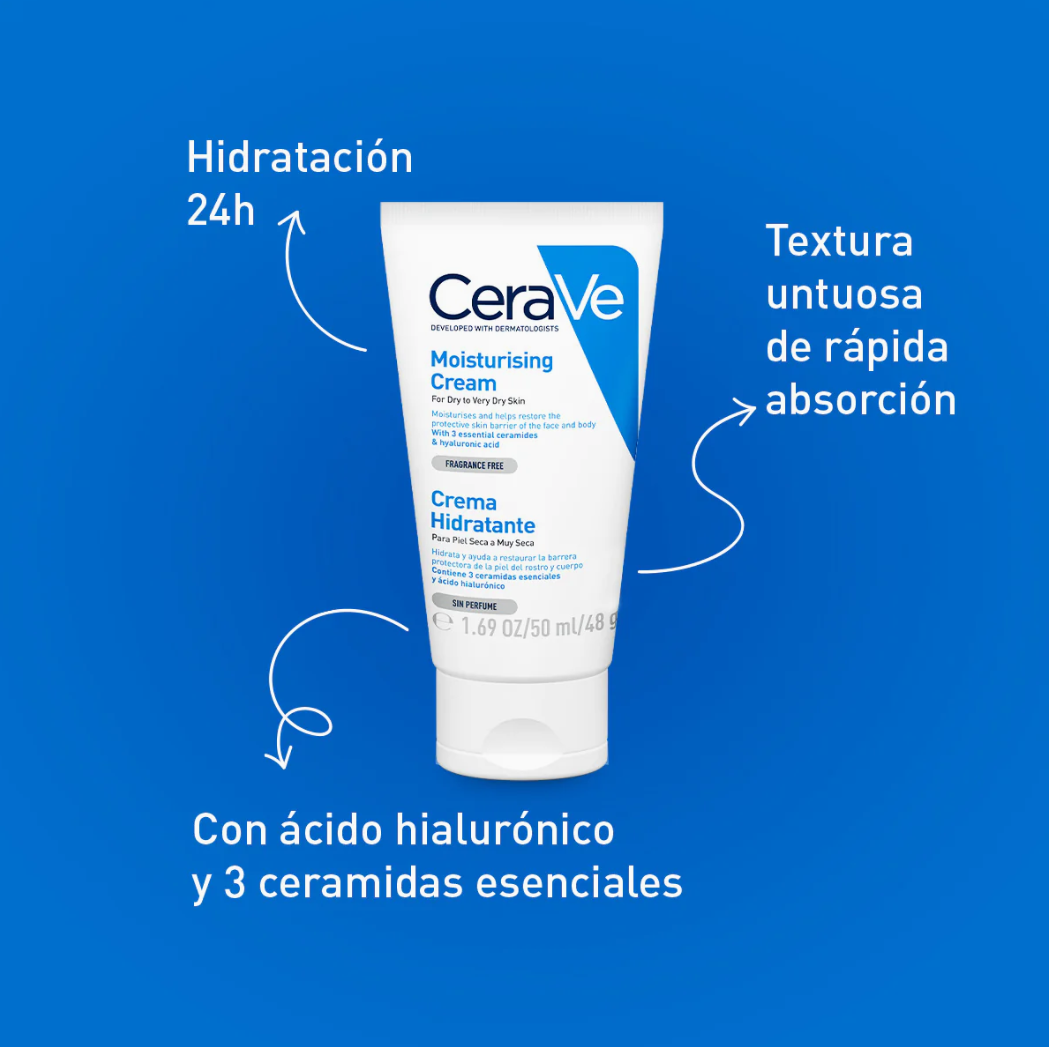 Foto 4 pulgar | Kit Anti-edad Cerave Crema Hidratante 50ml Y Spray Ácido Hialurónico, Colágeno Y Arginina Para Hidratación