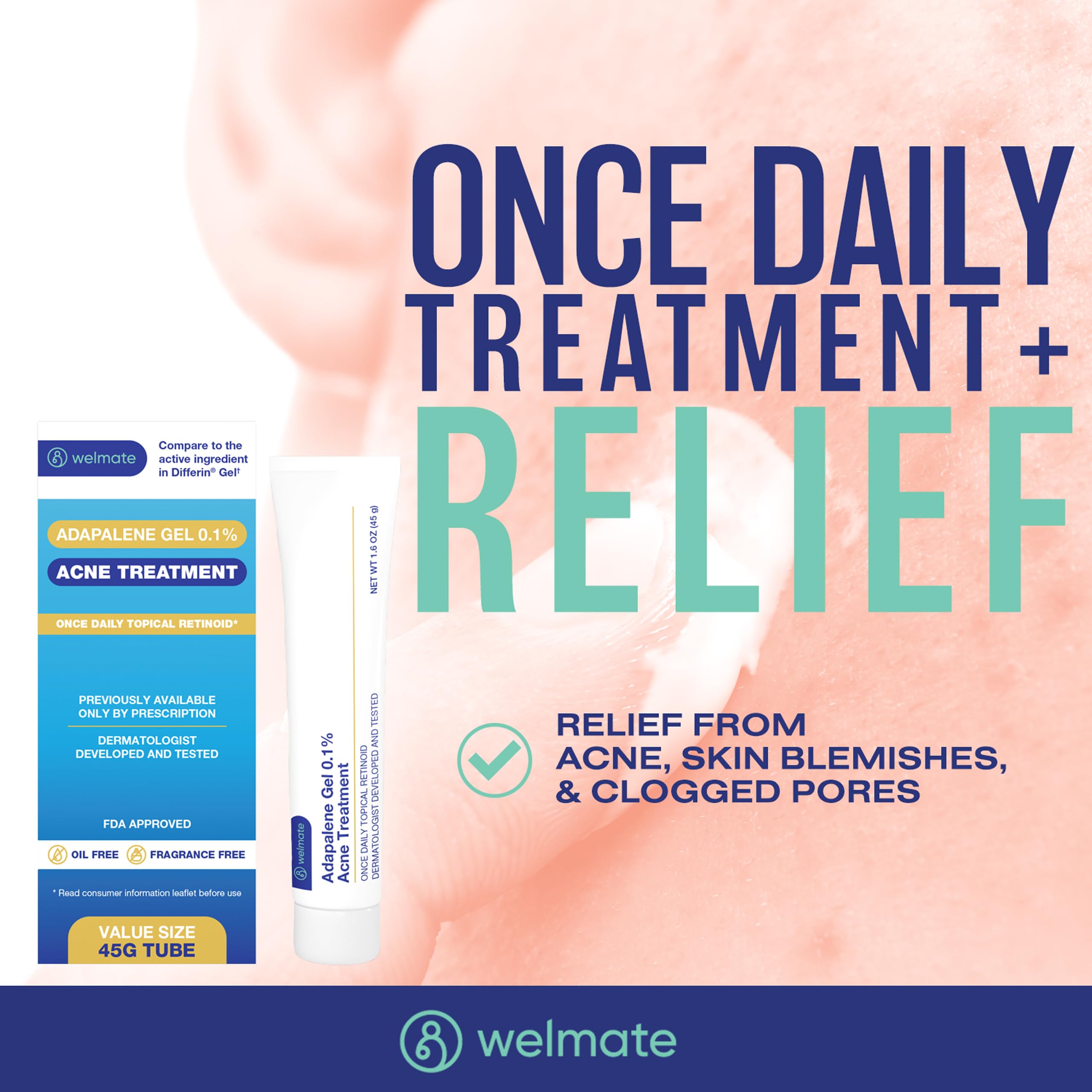 Foto 5 pulgar | Adapalene Gel Welmate 0,1% Fsa Hsa Tratamiento Para El Acné 45 G - Venta Internacional.