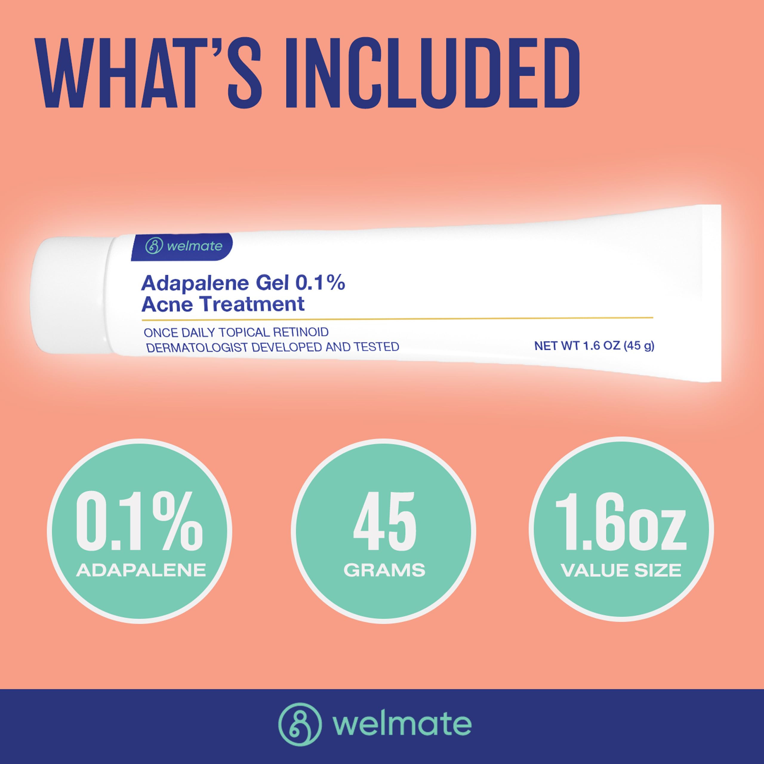 Foto 7 pulgar | Adapalene Gel Welmate 0,1% Fsa Hsa Tratamiento Para El Acné 45 G - Venta Internacional.