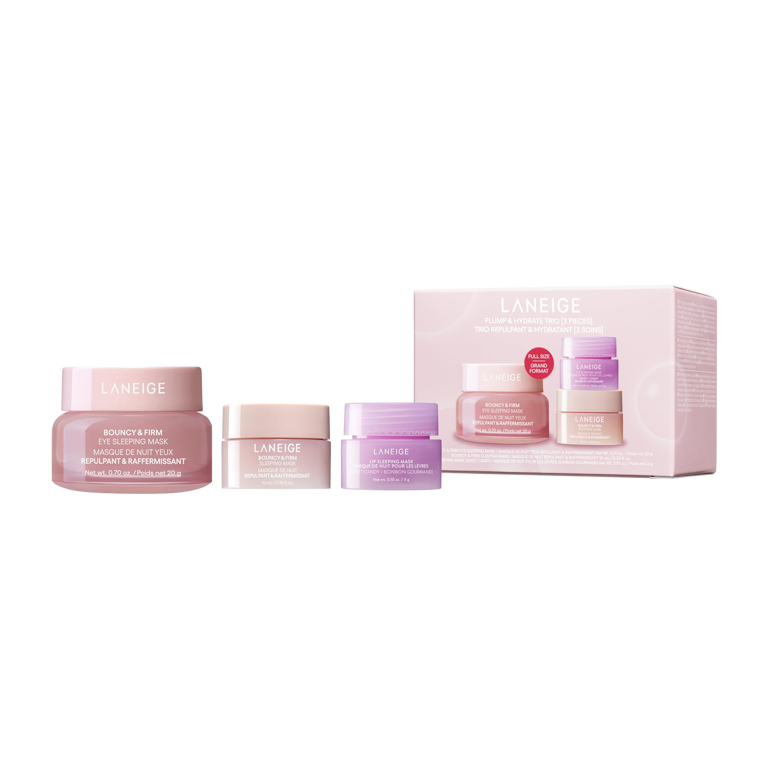 Set De Viaje Laneige Plump & Hydrate Con Mascarilla Para Ojos, Rostro Y Labios - Venta Internacional.
