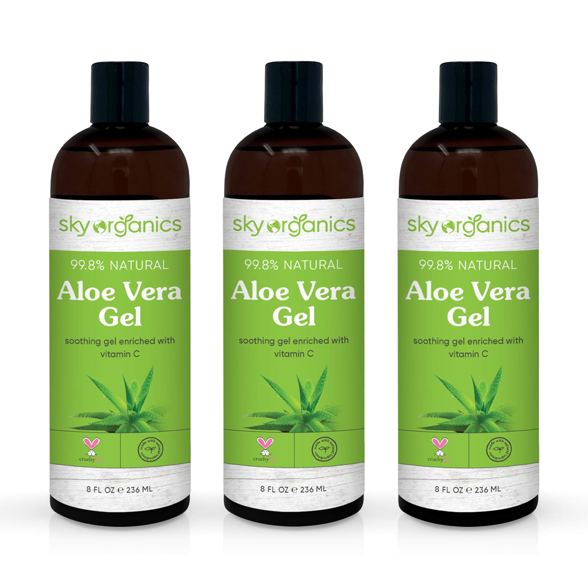 Foto 2 pulgar | Gel De Aloe Vera Sky Organics, 240 Ml, Paquete De 3 Unidades, Ultrahidratante - Venta Internacional.