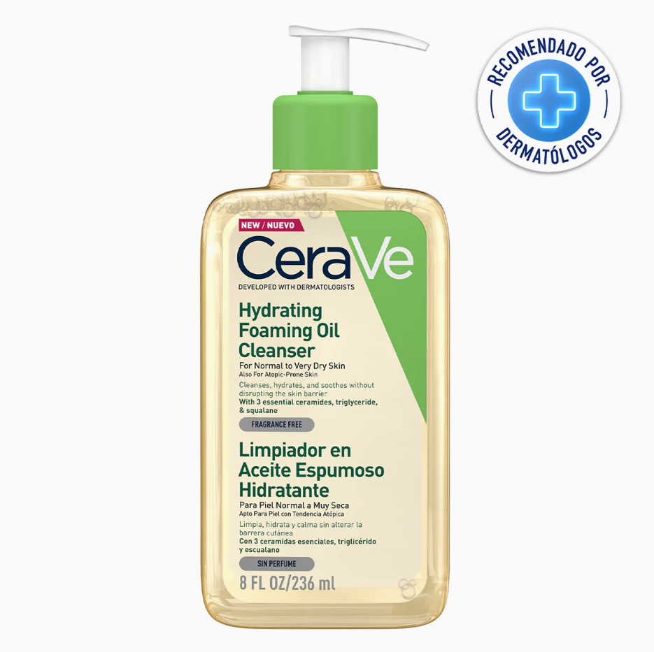 Foto 3 pulgar | Kit Para Piel Sensible Y Atópica Cerave Limpiador En Aceite Espumoso Y Crema Hidratante, Hidratación 24 Horas