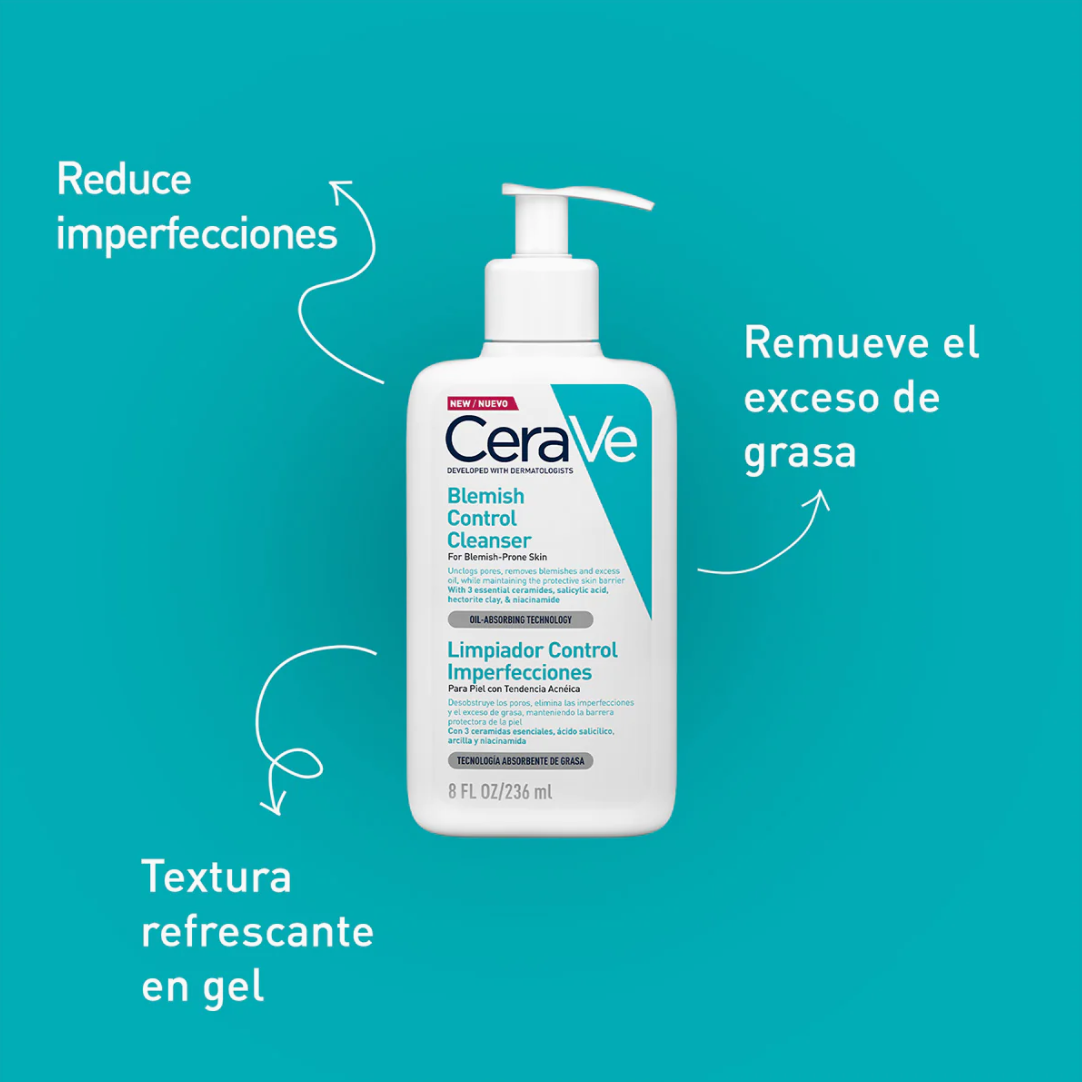 Foto 7 pulgar | Kit Limpieza Facial Cerave Gel Limpiador Espumoso + Control Imperfecciones 236ml Para Piel Grasa Mixta Y Acné