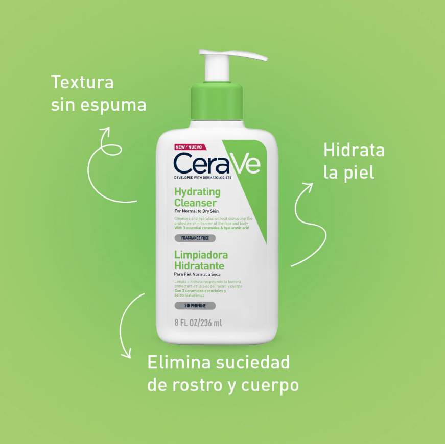 Foto 4 pulgar | Kit Cerave Limpieza E Hidratación Facial Y Corporal Con Ácido Hialurónico Y Ceramidas Para Piel Seca Y Sensible