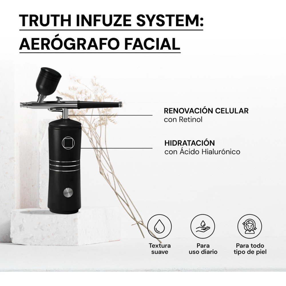 Foto 4 pulgar | Skincare Truth Infuze System Aerógrafo Color Negro + Kit Exfolia, Nutre Y Renueva