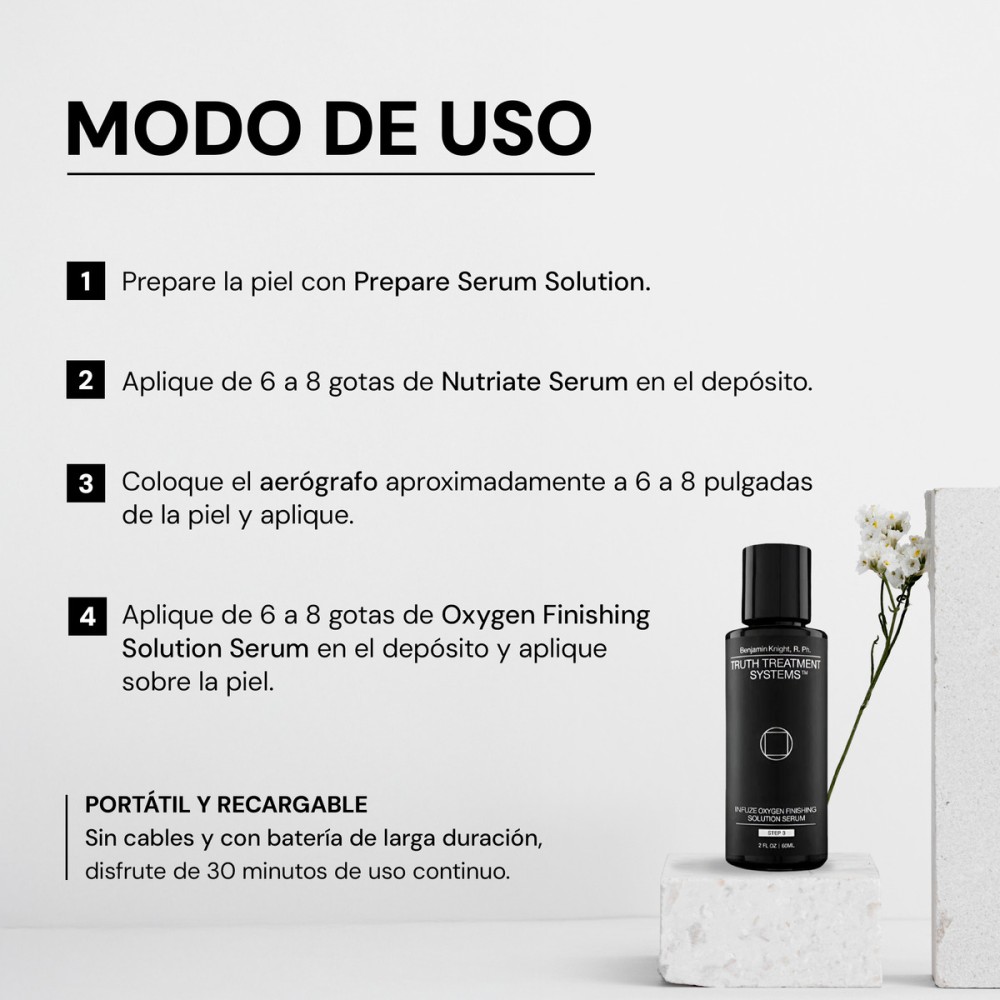 Foto 7 pulgar | Skincare Truth Infuze System Aerógrafo Color Negro + Kit Exfolia, Nutre Y Renueva