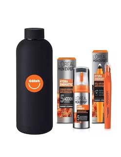Foto 1 | Kit Hydra Energetic Men Expert: Crema + Roll-on Antiojeras + Termo De Agua De Regalo Güish