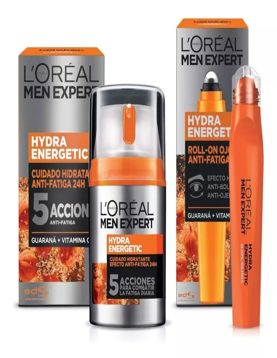 Foto 2 | Kit Hydra Energetic Men Expert: Crema + Roll-on Antiojeras + Termo De Agua De Regalo Güish