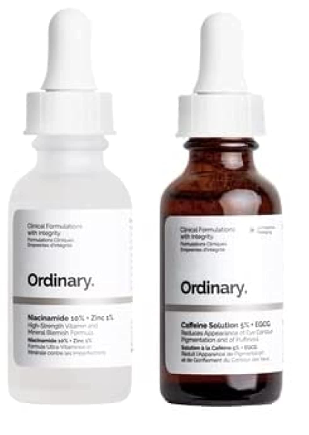 Set The Ordinary Niacinamida 10% + Zinc 1% 30 Ml + Cafeína 5% 30 Ml - Venta Internacional.