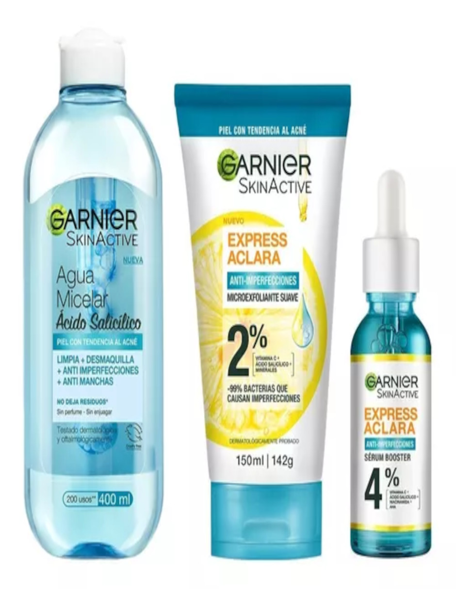 Foto 3 pulgar | Kit Garnier Rutina Express Aclara Anti-imperfecciones Ácido Salicílico + Termo Güish Gratis