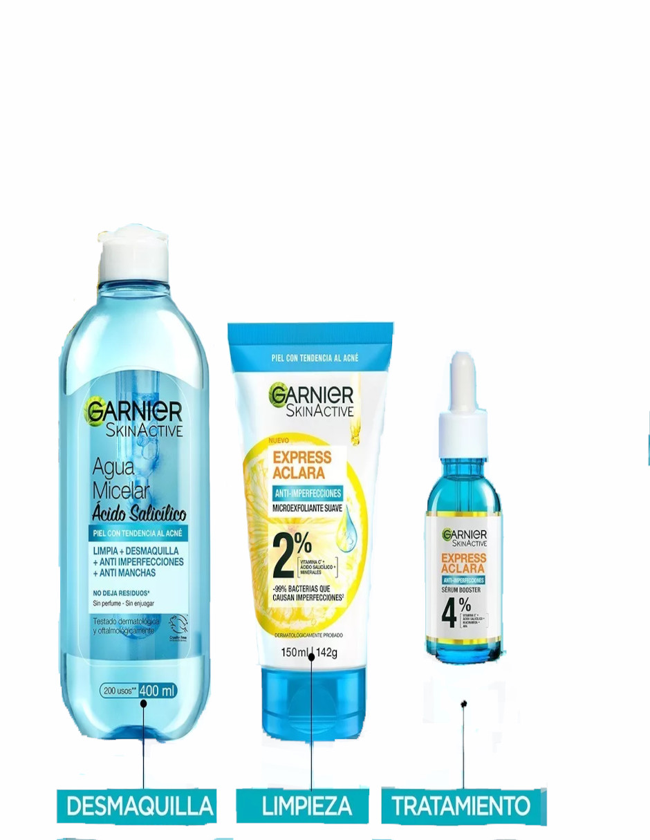 Foto 5 pulgar | Kit Garnier Rutina Express Aclara Anti-imperfecciones Ácido Salicílico + Termo Güish Gratis