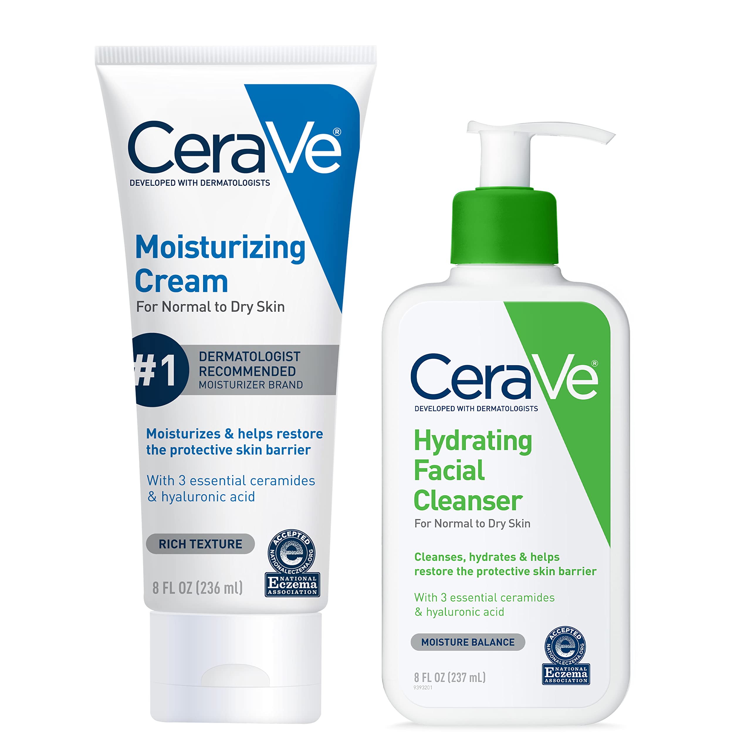 Set Para El Cuidado De La Piel Cerave, Crema Hidratante Hidratante, 240 Ml, Y Limpiador - Venta Internacional.