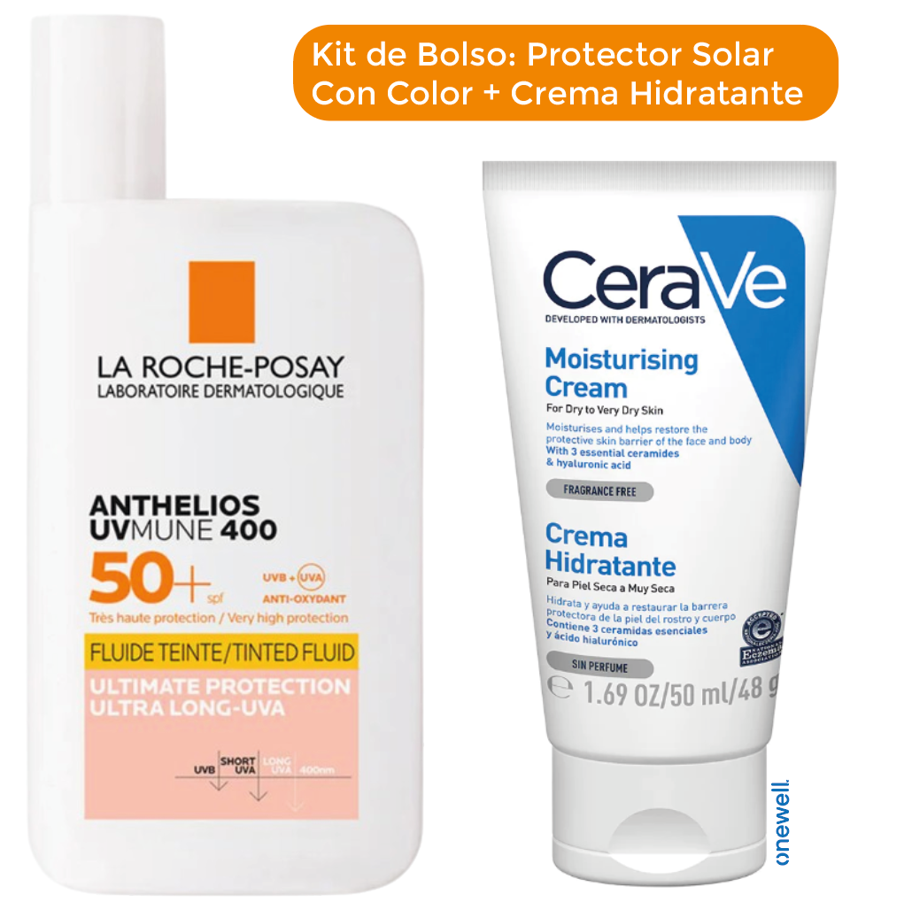 Foto 2 pulgar | Kit De Bolso Cerave Y La Roche-posay: Hidratación Y Protección Solar Fluido Invisible Con Color