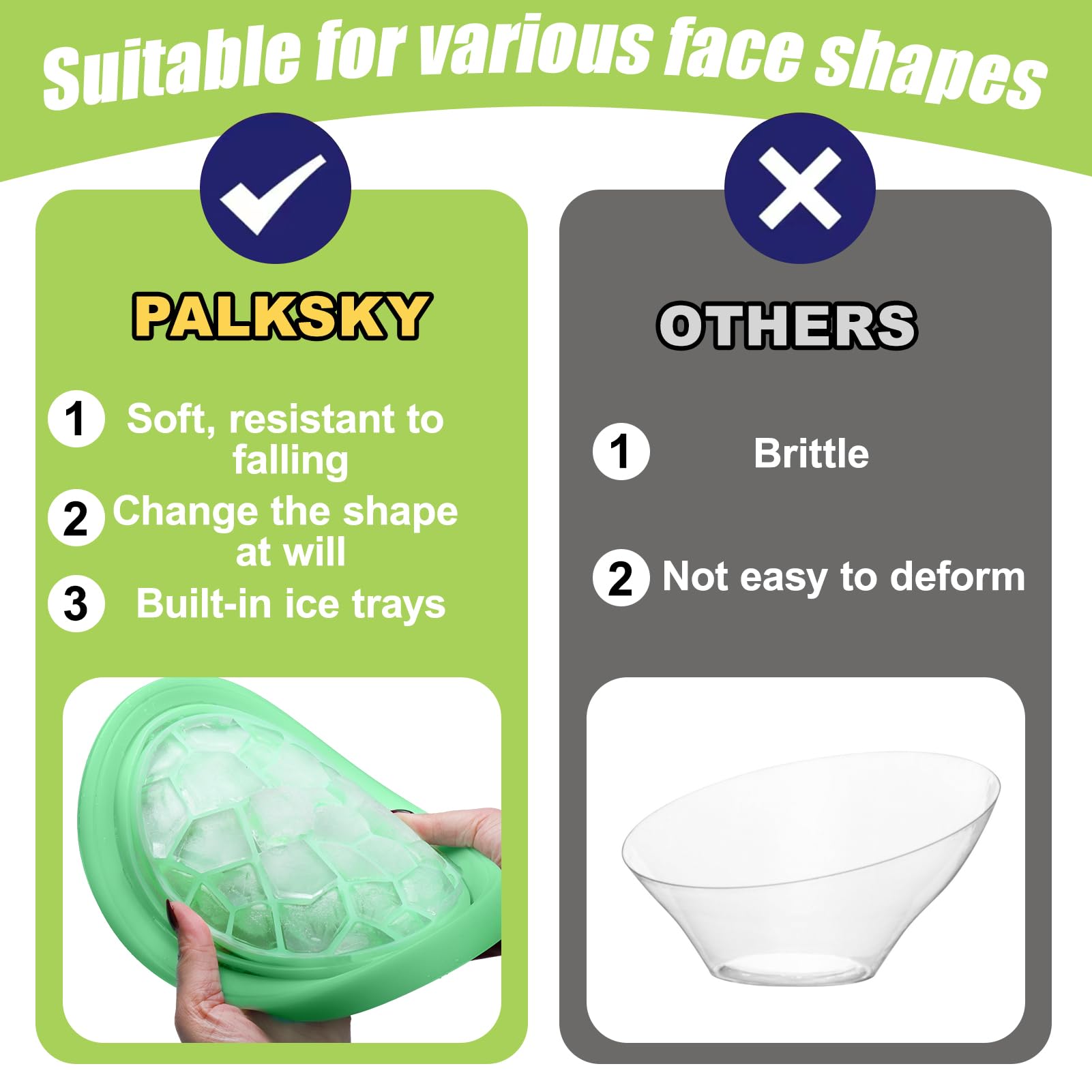 Foto 4 pulgar | Face Bowl Palksky Con Bandeja De Hielo Integrada, Tratamiento Facial Con Hielo De Silicona - Venta Internacional.