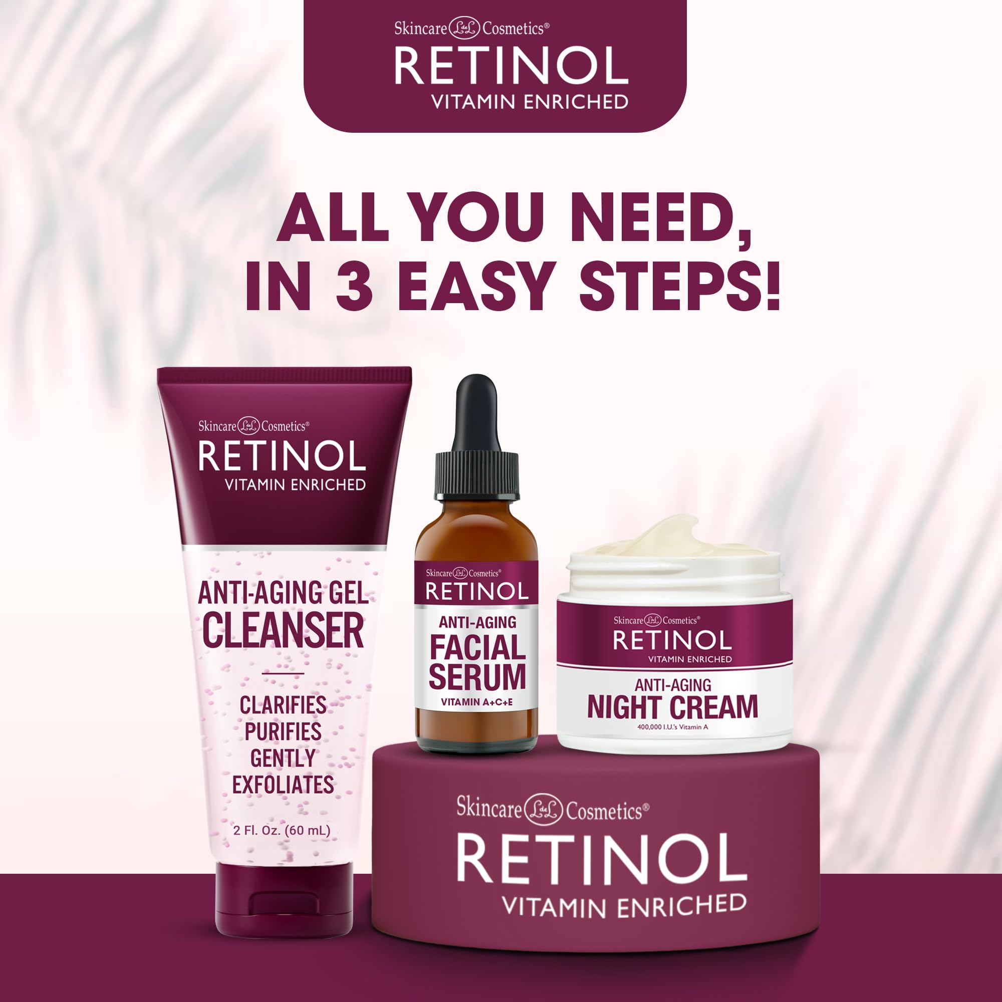 Foto 5 pulgar | Kit De 3 Pasos Con Retinol Antienvejecimiento Night Essentials Para El Cuidado De La Piel - Venta Internacional.